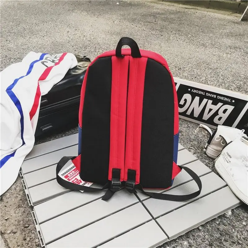 Junior High School Backpack for Teenage Girl Boy Big College Student Backpack Women Patchwork Nylon Backbag Youth Bagpack Teen