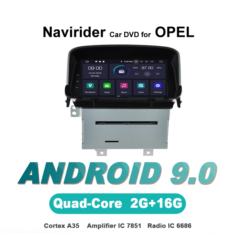 Discount Navirider GPS Android 9.0 bluetooth stereo 4-Core 8-Core car DVD player for OPEL MOKKA head unit autoradio accessories 1