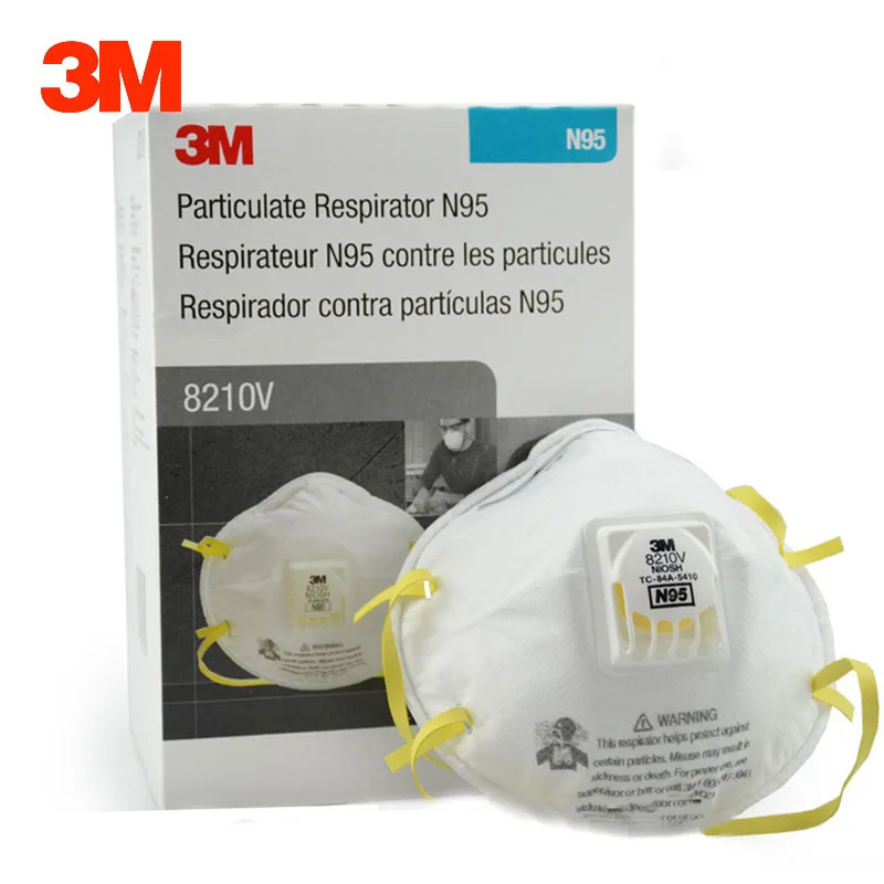 

10 pcs/box 3M 8210V Dust Mask N95 Particulate Respirator Anti-PM2.5 Industrial Dustproof Anti Particles Safety Breathing Masks