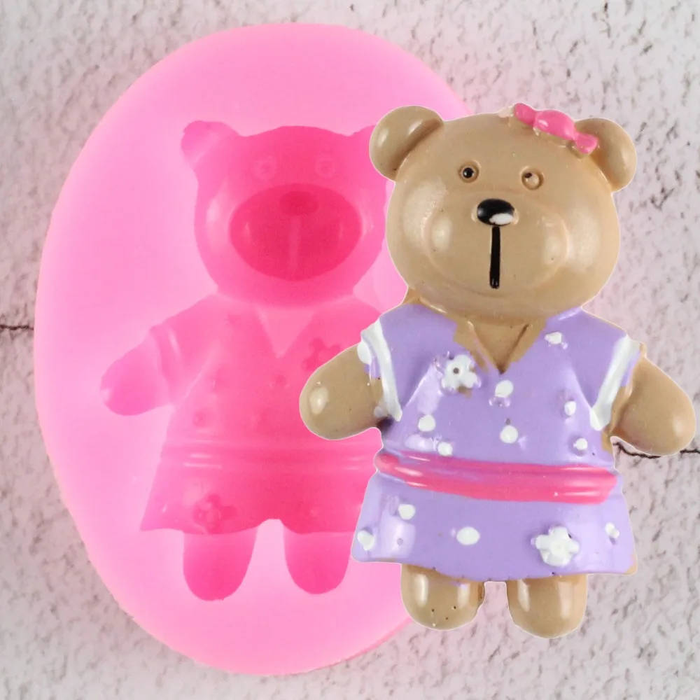 

DIY Cute Bear Cake Baking Silicone Fondant Mold Cookies Chocolate Baking Mold Cake Decorating Tools