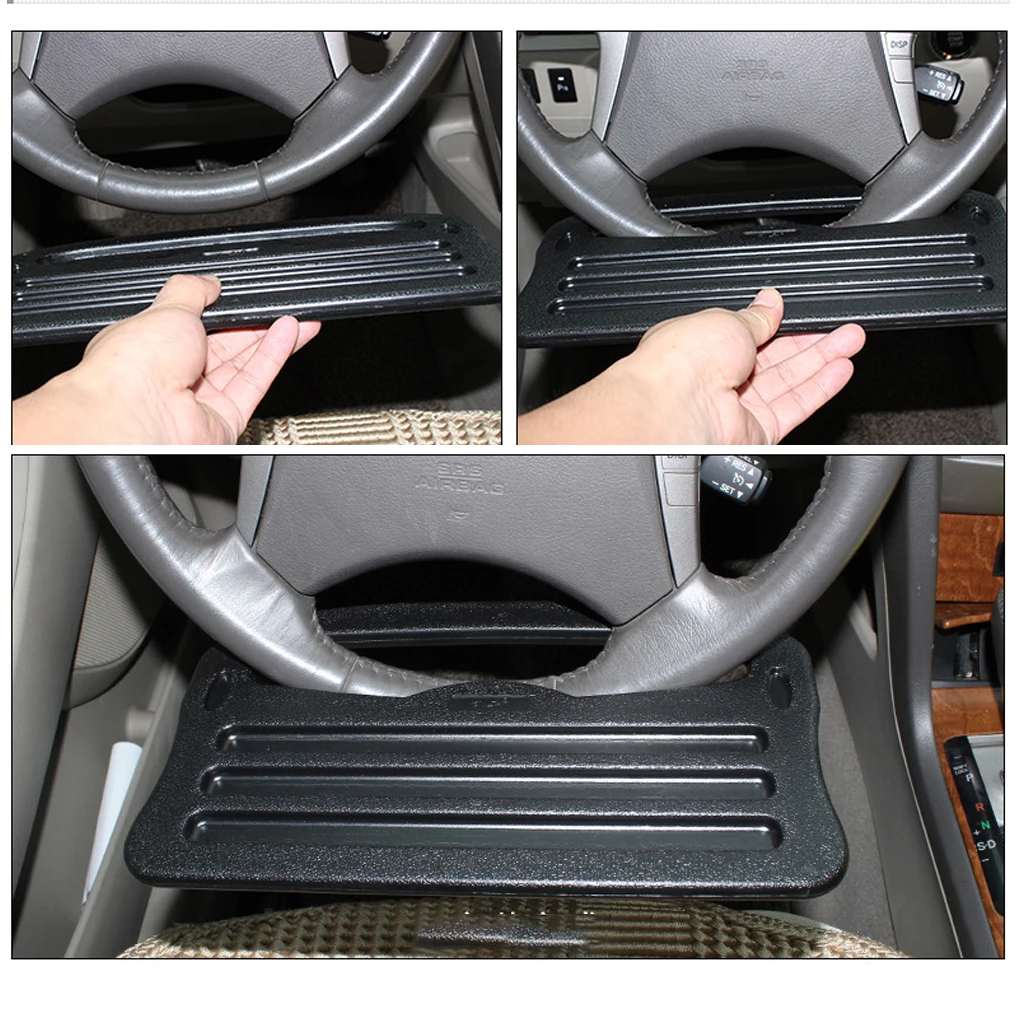 ABS Car Steering Wheel Tray Table Laptop Stand Work Desk Drink Holder Clip
