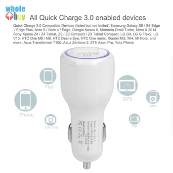 

High quality Charge 3.0 Stand Dual USB QC3.0 Car Charger 2.4A for Samsung Galaxy S9 S8 for HTC M9 Nexus 6 LG G4 100pcs/lot