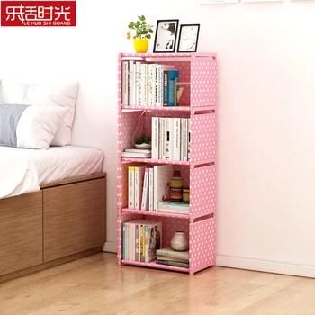 

Multi layer Simple Bookshelf Nonwoven Wall Closet Sundries Storage Cabinet Can be moved Bookcase Creative Modern Home Decoration