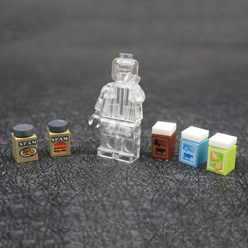

5 PCS/LOT MOC Food Milk Fruit Can Blocks Army Military Model Particles Bricks Accessory DIY Model Building Blocks X313