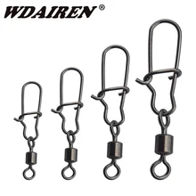 WDAIREN 50pcs/lot Fishing Connector Rolling Swivel with Good Snap chrome steel fishing sort out field WD-369