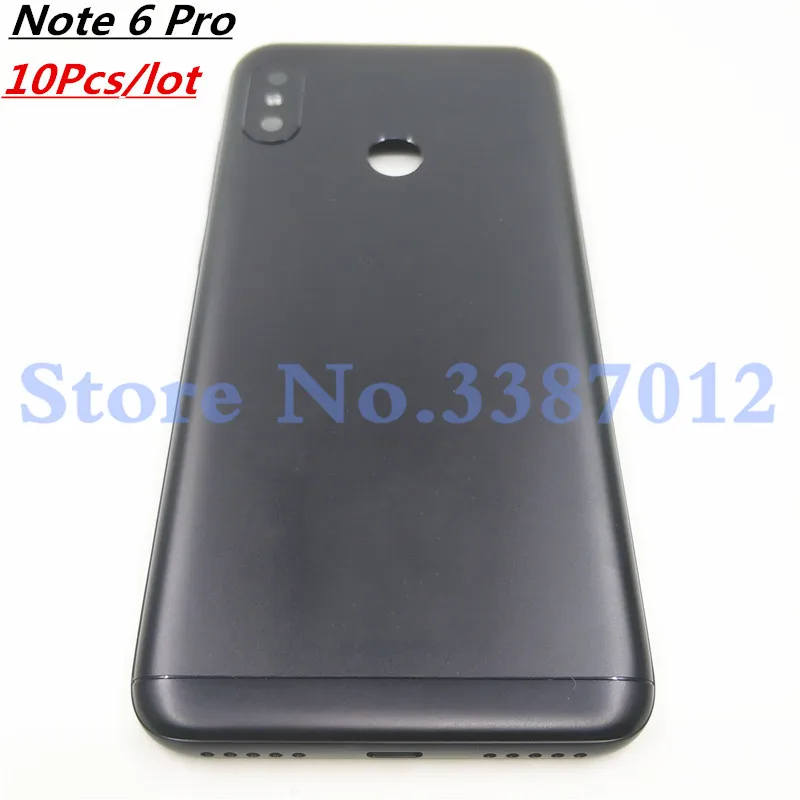 10Pcs/lot New For Xiaomi Redmi Note 6 Pro Door Housing Back Battery Cover + Side Buttons Camera Flash Lens Replacement | Мобильные