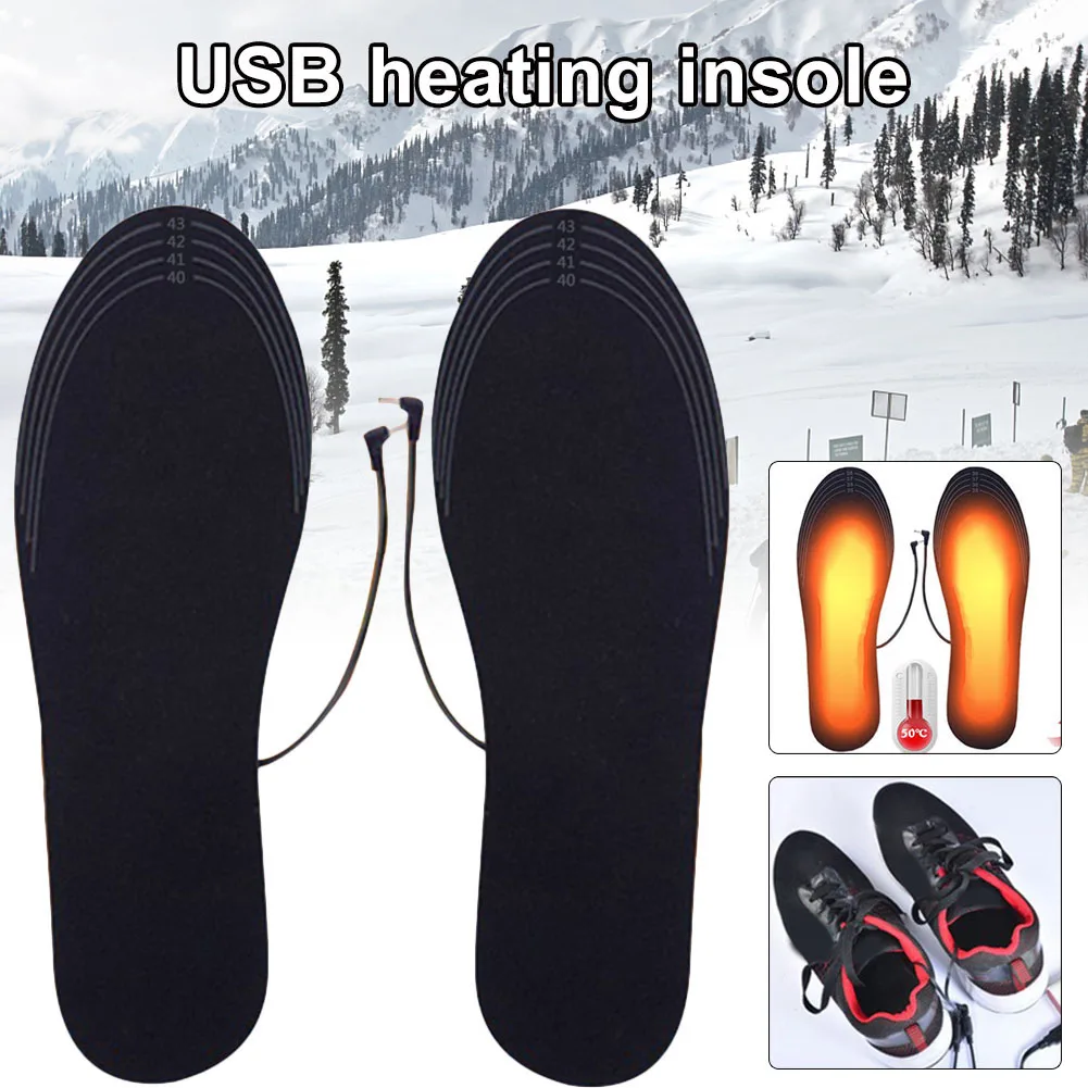 

1 Pair USB Charging Heating Insole Rechargeable Foot Warmer Shoes Pad for Winter YS-BUY