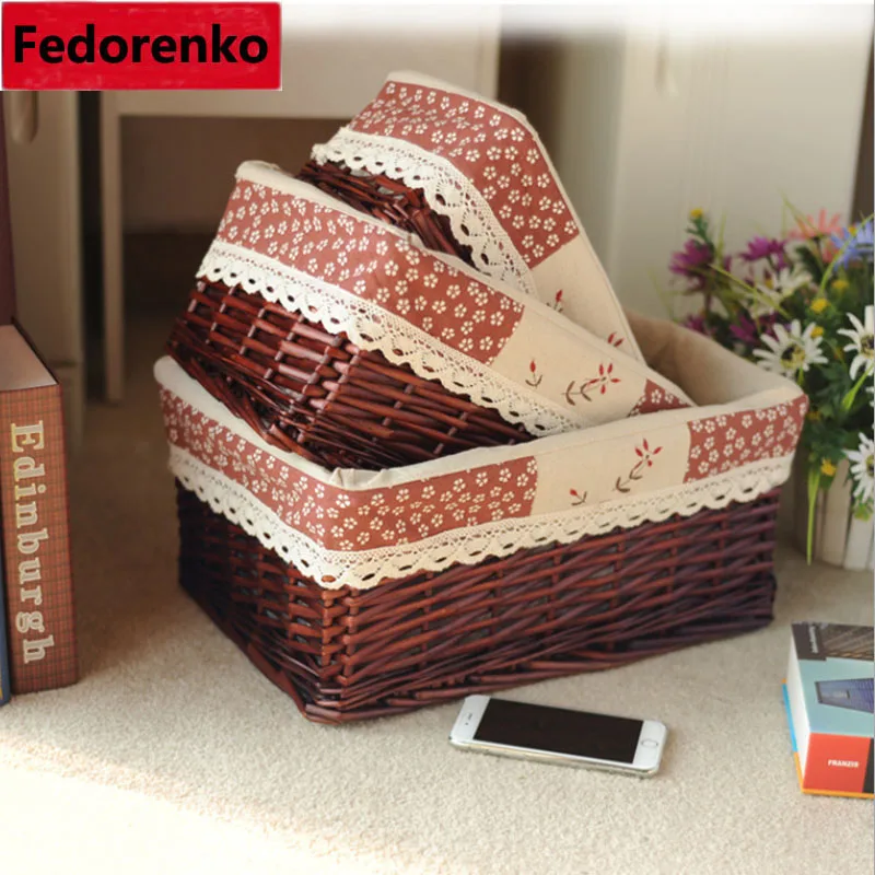 Home Wicker Storage Basket For Dirty Clothes Sundries Decorative