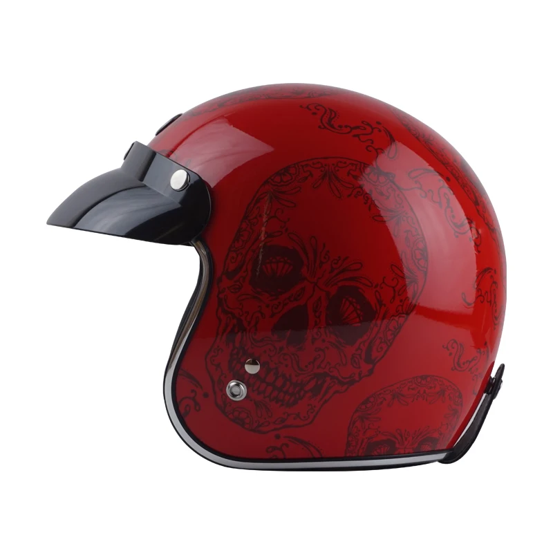 Винтаж TORC T50 Route 66 moto rcycle шлем 3/4 открытый шлем крутой череп moto casco moto cicleta Capacete DOT утвержден