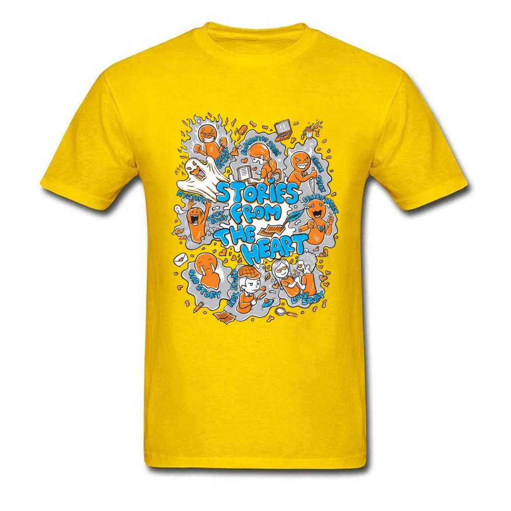 CustomNormal Short Sleeve Tops Tees Summer/Autumn On Sale O Neck 100% Cotton Clothing Shirt Men T Shirts Stories From The Heart  Stories From The Heart yellow