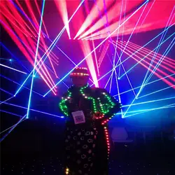 M62 вечерние Танцы dj носит красочные костюмы со светодиодами Световой Производительность weras одежда робот Мужчины MJ показать наряды