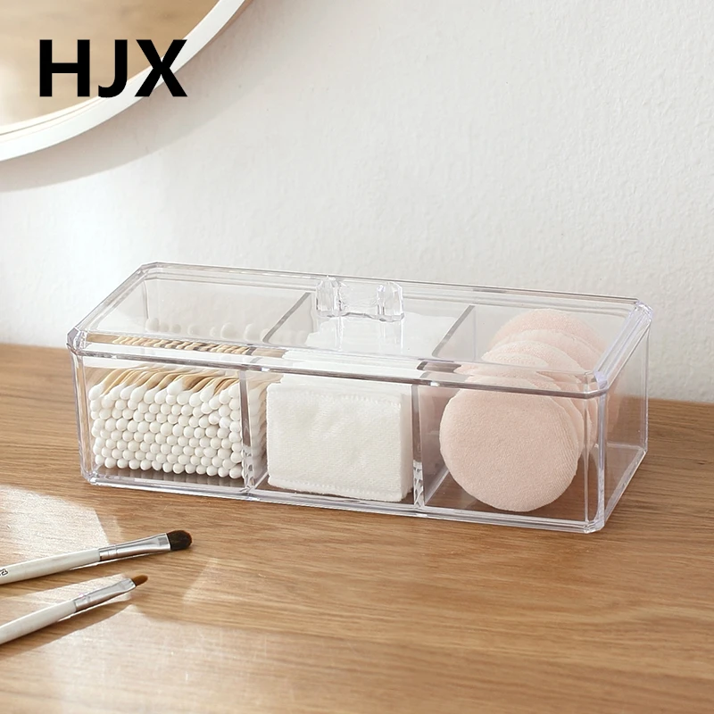 Pаспродажа Прозрачный акриловый организатор ватный тампон box составляют колодки коробка для хранения рабочего Организатор украшений для косметики