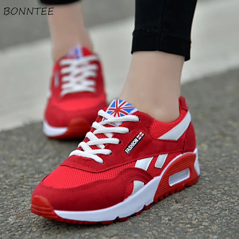 

Vulcanize Shoes Women New Thick Bottom Mesh Ladies Leisure Walking Lace-up Footwear Womens Fashion student Sneakers Summer Chic