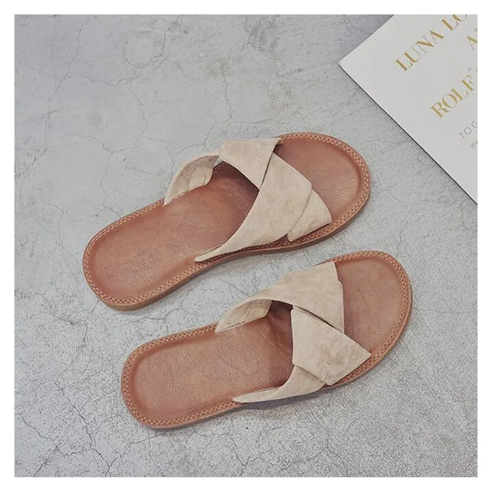 Handmade Slippers flat heel