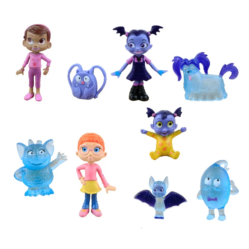 

9pcs/set Junior Vampirina Cartoon Action Figure Toys Dolls The Vamp Batwoman Girl PVC Models Anime Toy For Kids Birthday Gift