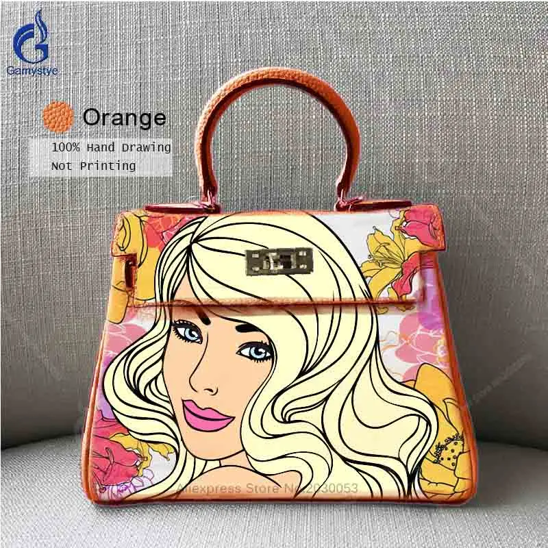 

Graffiti Custom Genuine Leather Women's Messenger Bags Cowhide Crossbody Bag Large Capacity Shoulder Bag Tote Print POP Art Girl