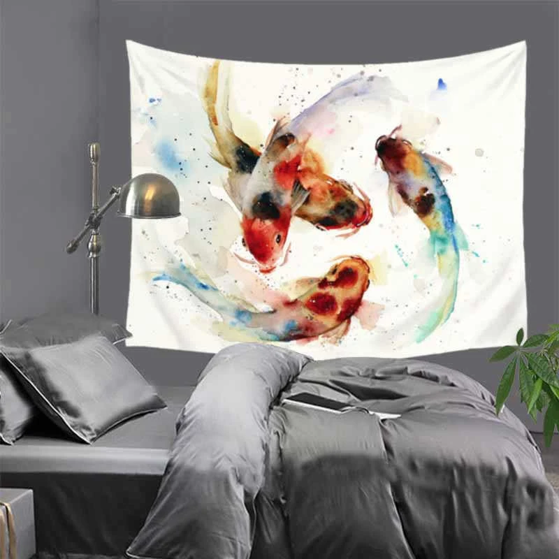 タペストリー精神の冒険にわたって引用魚カメ タコボディ野生生物モチベーショングランジデザイン 寝室のためにハンギング Tapestry Aliexpress