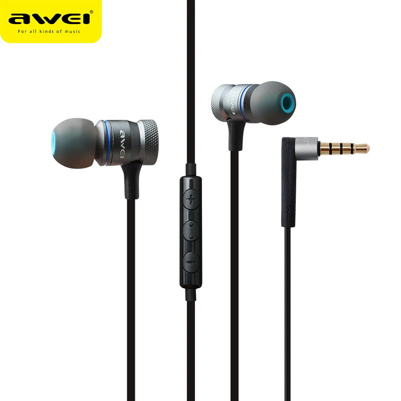 Awei ES-70TY 3.5mm Aux Audio In-Ear Earphone Metal Heavy Bass Sound Music Headset With Mic Fone De Ouvido Earphone For Phone Awei ES-70TY 3.5mm Aux Audio In-Ear Earphone Metal Heavy Bass Sound Music Headset With Mic Fone De Ouvido Earphone For Phone