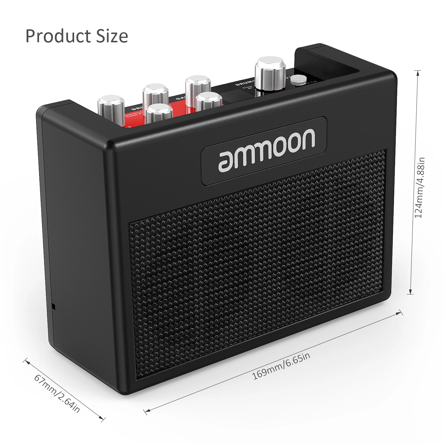 Portable Guitar Amplifier Amp 5 Watt Built in Multi effects 80 Drum Rhythms Support Tuner Tap Tempo Aux Input Headphone Output