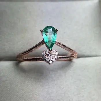 

Fidelity Natural 4*6mm Colombia emerald Rings s925 sterling silver fashion fine Jewelry for women party Natural green gemstone