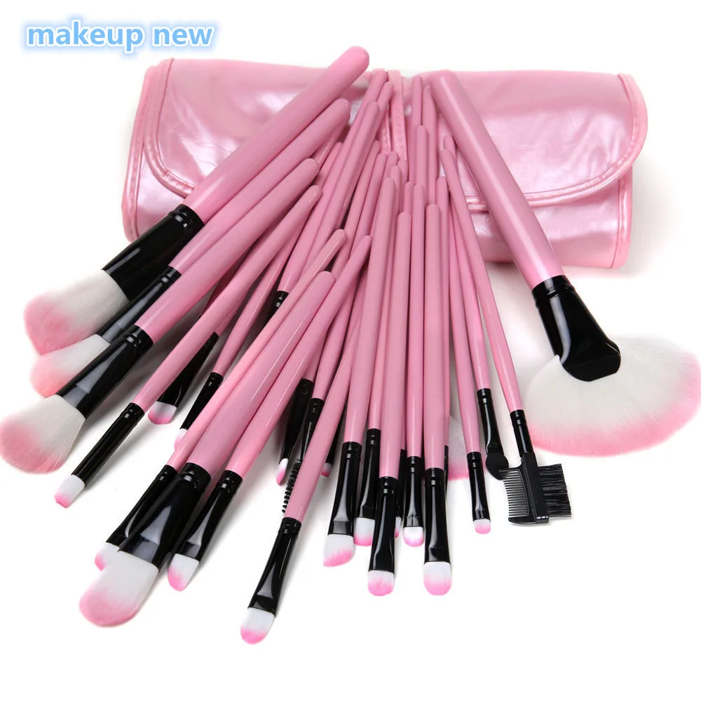 

2017 32 PCS/set Hot sale Wool Makeup Brushes Tools Set with PU Leather Case Cosmetic Facial Make up Brush Kit