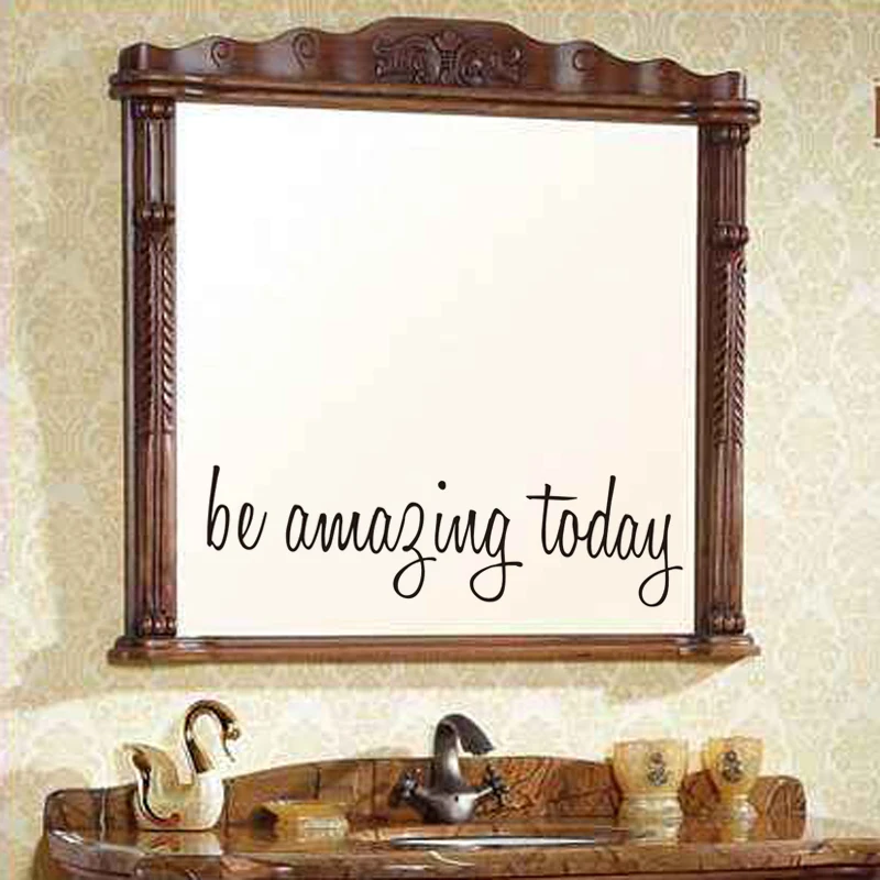Водонепроницаемые настенные наклейки Be Amazing Today с цитатой для зеркала туалета