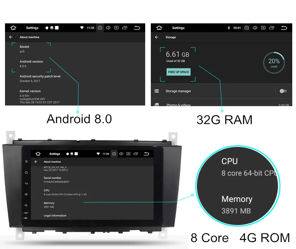 Cheap PX5 Android 8.0 Car Radio GPS Navigation for Mercedes Benz C Class W203 2004-2007 c200 C230 C240 C320 C350 CLK W209 2005 player 4