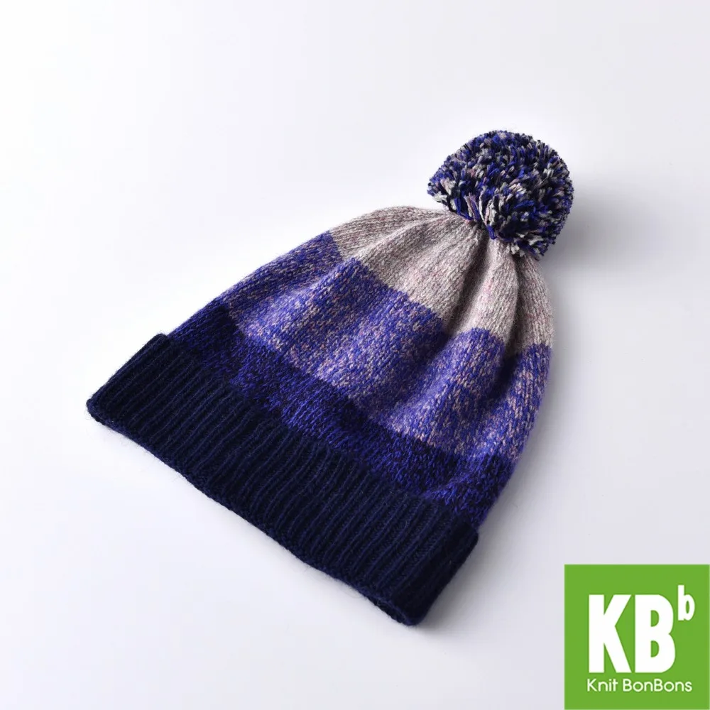 2017 KBB Spring Hot Style Comfy Purple Women Men Designer Lambswool Wool Yarn Knit Pom