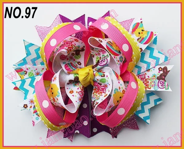 free shipping 100pcs NEWEST easter hair bows easte...