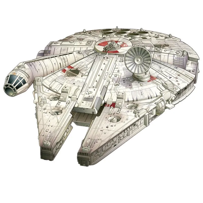 Star Wars Millennium Falcon Navire Papier 3D DIY En Métal Modèle Puzzle Miniature Échelle Kits de Construction Jouet Passe-Temps des Adultes Milieu Universitaire (lot de 5)