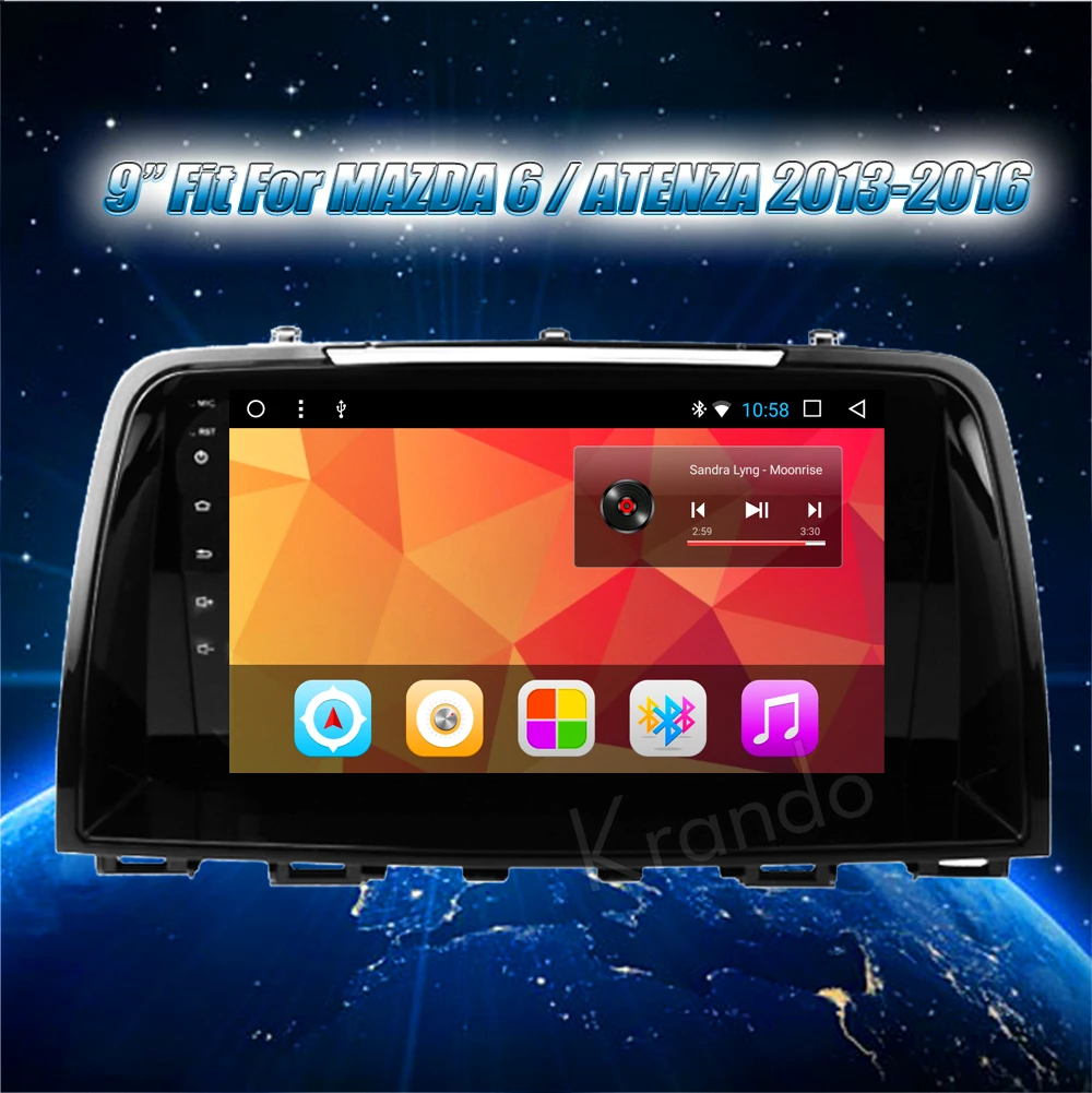 Sale Krando Android 8.1 9" Full touch car Multimedia player for MAZDA 6 / ATENZA 2013-2016 navigation system radio gps wifi BT 0
