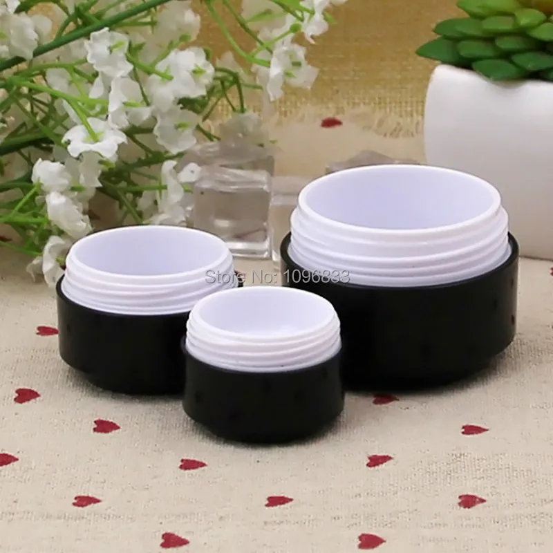  Empty Skin Care Packing Bottle Black Plastic Jar Facial Mask Cream Bottle Eye Cream Box Containers (2)