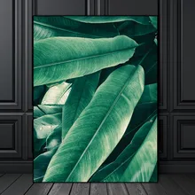 Настенная живопись плакат искусство модульное современное растение украшение для украшения для дома и офиса зеленый лист Холст Картина топ продаж