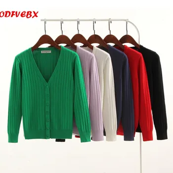 

Spring Autumn New Knit Cardigan Women 2020 Plus Size M-4XL Little Shawl Sweater Coat Knitted Sweater Long Sleeved Outside Female