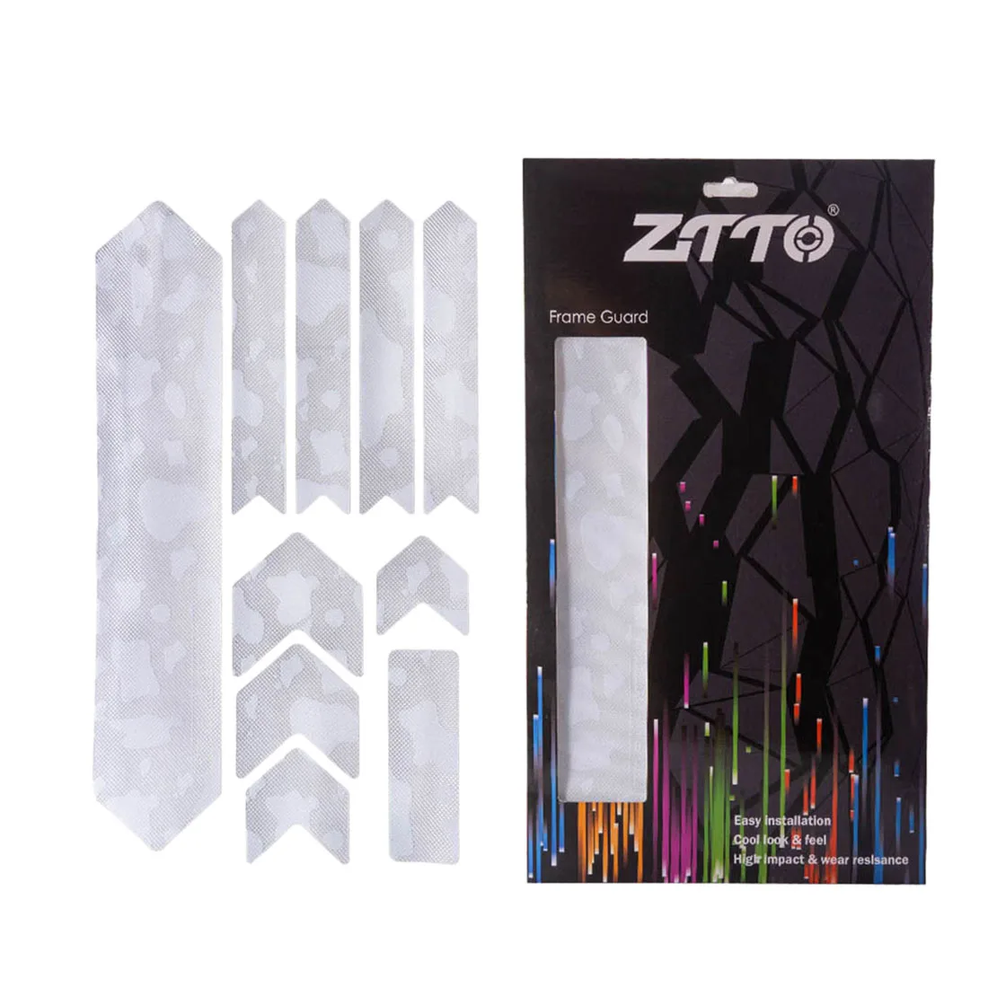 

ZTTO Bicycle Frame Protector Stickers 3D Scratch-Resistant MTB Bike Frame Covers Mountain Road Bike Paster - Transparent