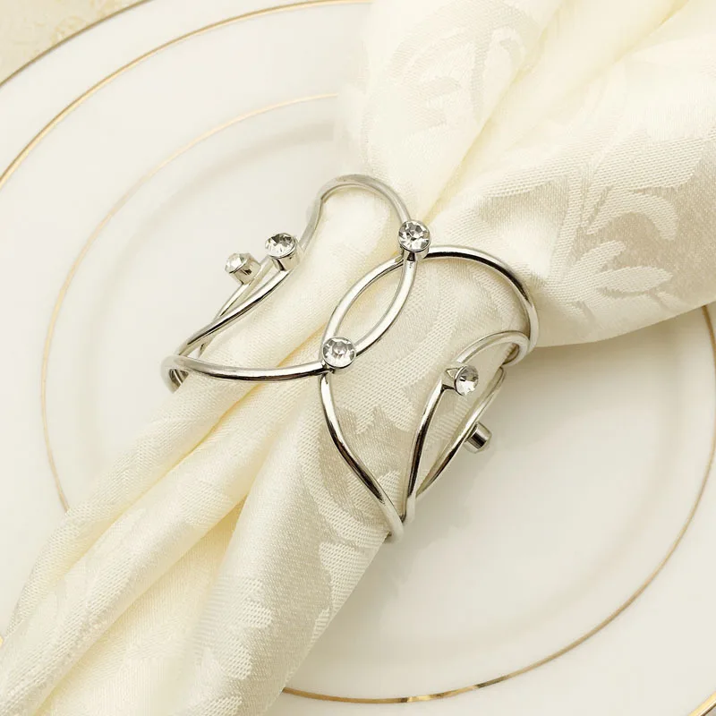 6pcs European napkin ring stainless steel napkin ring model room napkin