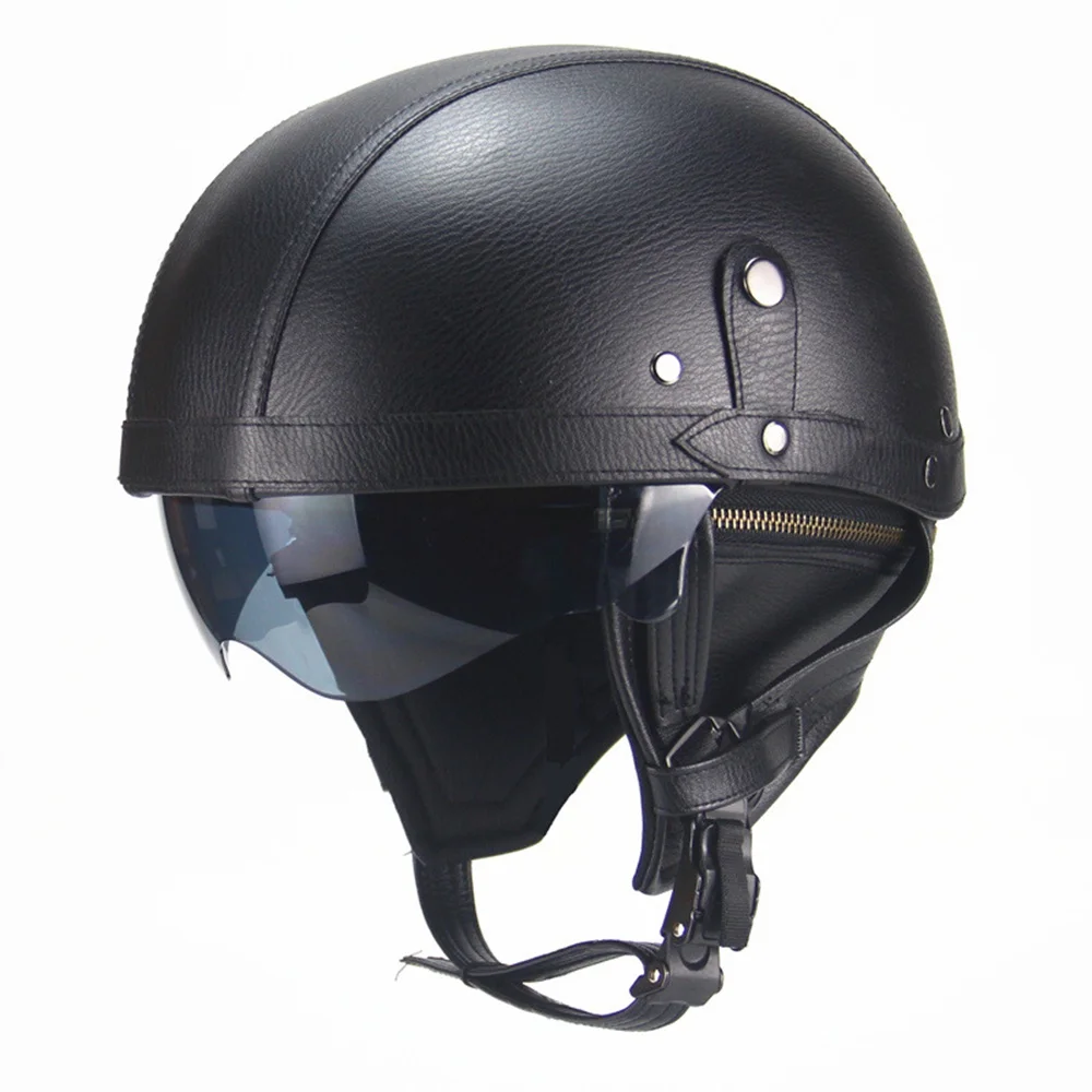 

Vintage Motocross Moto Helmets for Harley Open Face Motorcyle Helmet Retro Motorbike One Size for 56cm-61cm Head Circumference