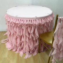 10 футов, L Willow Ruched, юбка для стола, шифоновая юбка для стола с рюшами, дизайн, роскошная юбка для стола с рюшами, ting