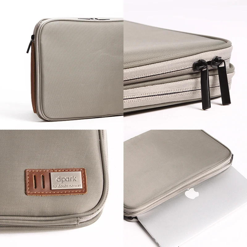 Dpark Waterproof Canvas Organizer Laptop Sleeve Case Bag with Handle & Pockets for MacBook Air/Pro Retina 13 Inch/Dell Inspiron|bags with|bags