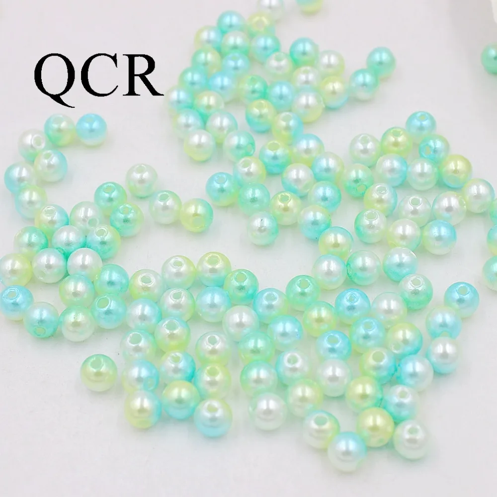 20Pcs 8x11mm Glass Pearl Oval Two Colors Spacer Loose Beads Jewelry Making SS20
