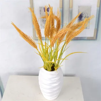 

10pcs Artificial Rice wheat plant Simulation greenery 68cm Green orange yellow colors for Wedding Xmas Green Wall Decoration