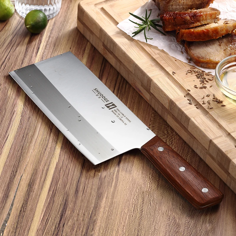 SHUOOGE 8 дюймов кухонный нож из нержавеющей стали качественный рубящий нож для резца инструмент для приготовления мяса нож Pro кухонный нож