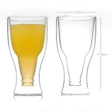 350 мл 12 унций Двойная Стенка перевернутая пивная бутылка кружка креативный волшебный пивной стакан