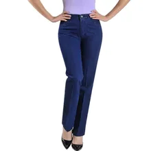 Весна осень повседневные джинсы с высокой талией Прямые джинсы эластичные джинсы размера плюс женские джинсовые брюки