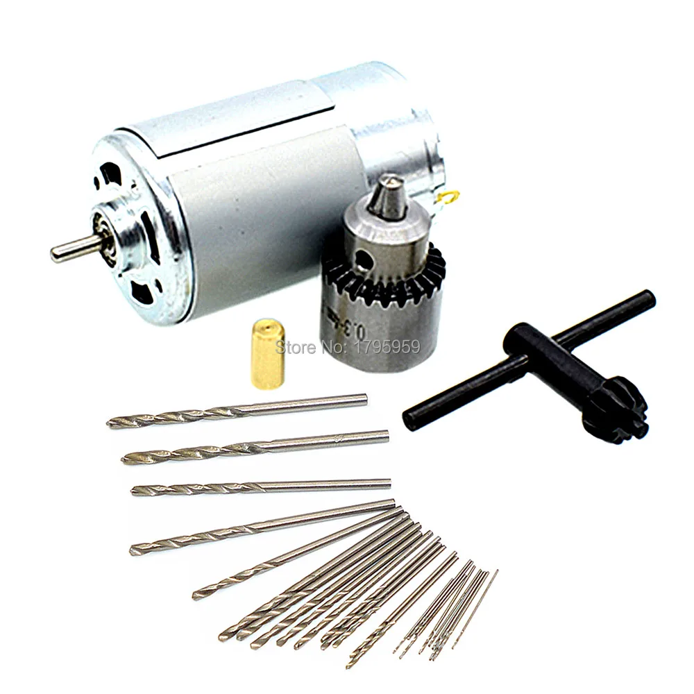 6V 15V 555 Geared Motor Geared Tapered Keyed Drill Chuck 0.3mm 4mm W/ 3.17mm Motor