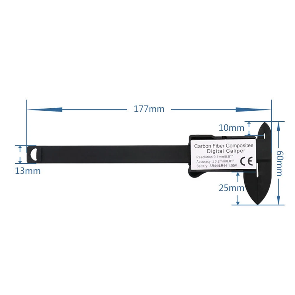 0-100 мм 4 дюйма ЖК-дисплей цифровых электронных углеродного волокна штангенциркуль, микрометр, измерительный инструмент