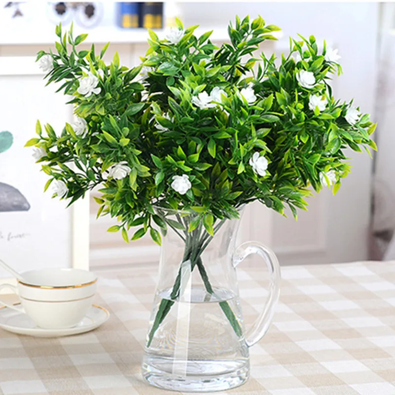 New 2018 Simulation Green Plant Artificial plastic Flower for DIY Home Table Garden Decoration