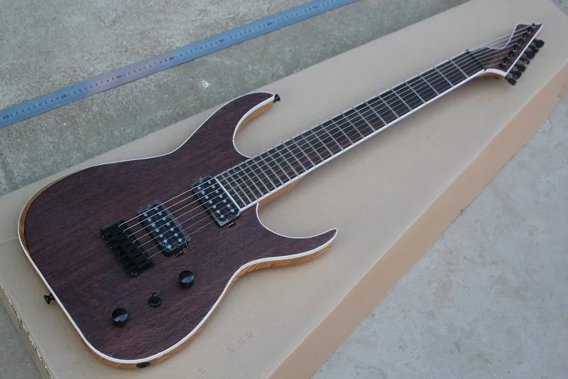 

Northeast China ash Body Rosewood Fretboard Satin Matte Black Blackmachine B7 Special Shape 7 Strings Electric Guitar 1027