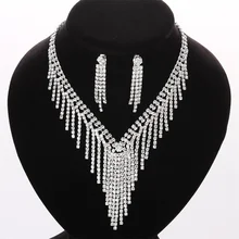 High Quality Fashion cheap crystal necklace for wedding Jewelry sets DS008