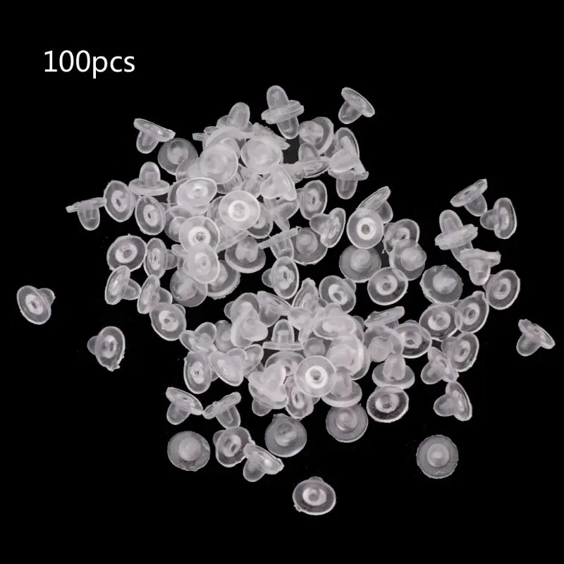 

100Pcs Clear Anti-Pain Rubber Clip On Earring Super Soft Silicone Cushion Pads